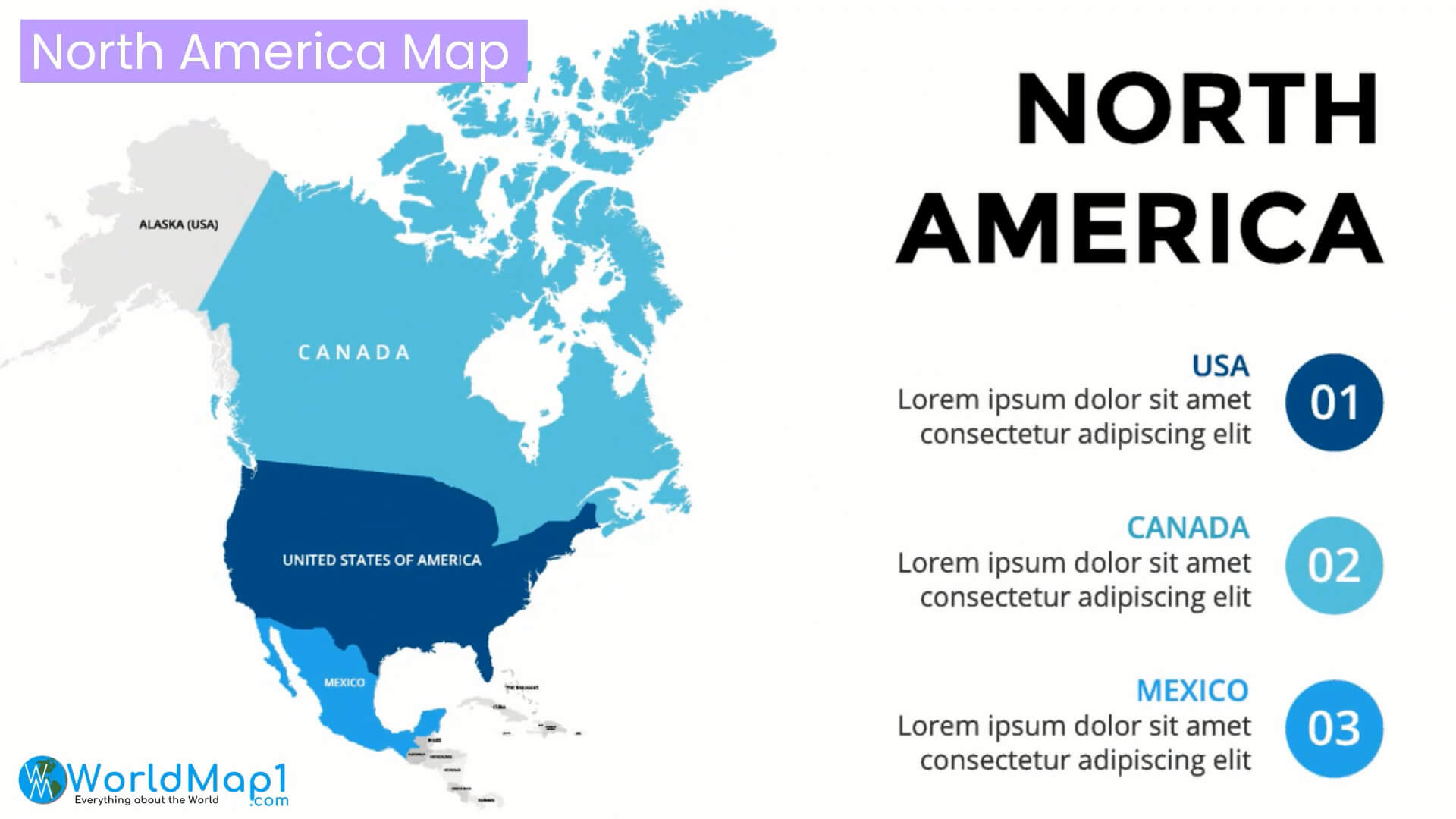 Blank Map of North America